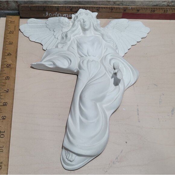 Bisque Porcelain Angel Figurine Wall Decor - Picture 8 of 9